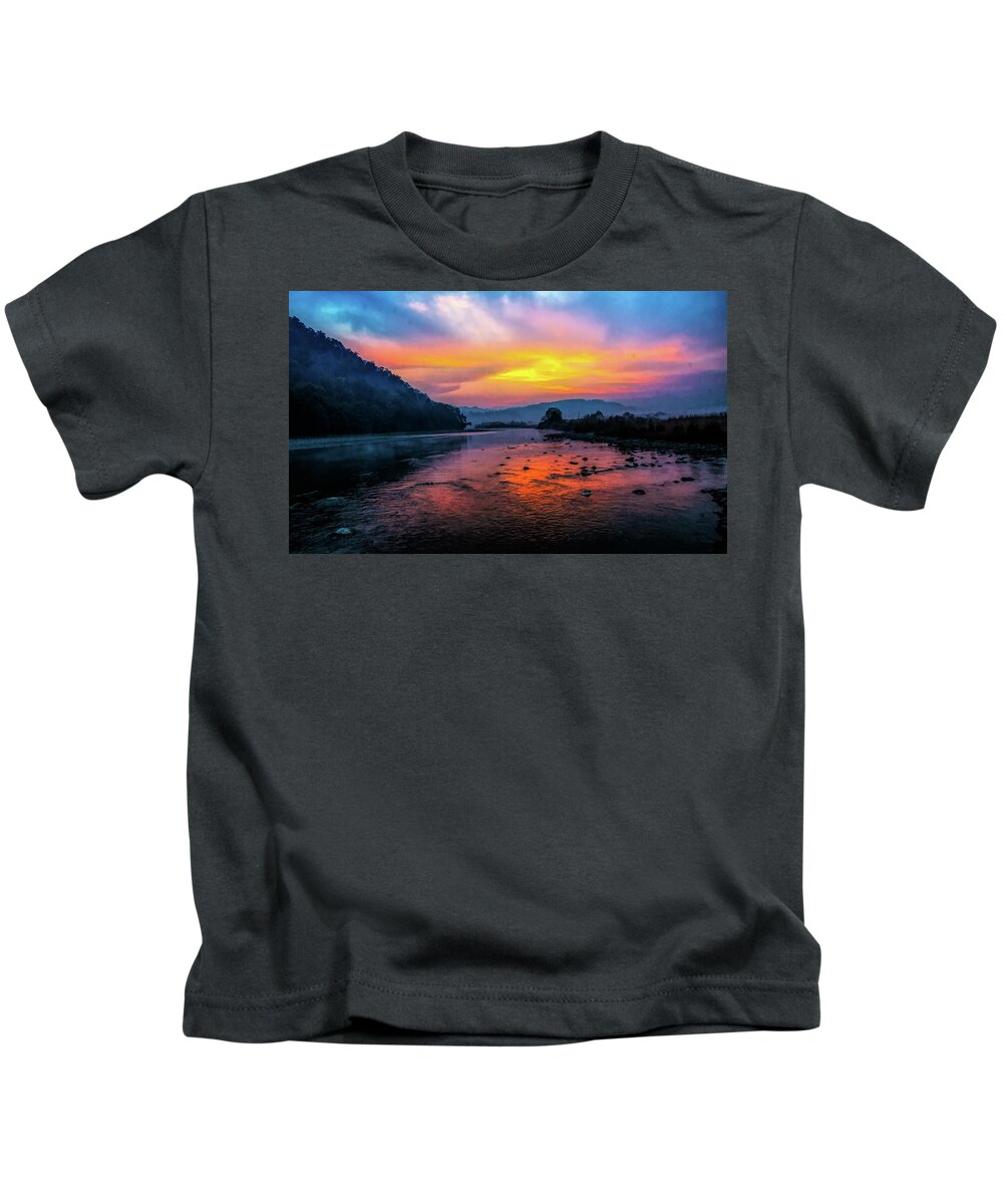 Landscape Kids T-Shirt featuring the photograph Colors of Dawn by Pravine Chester