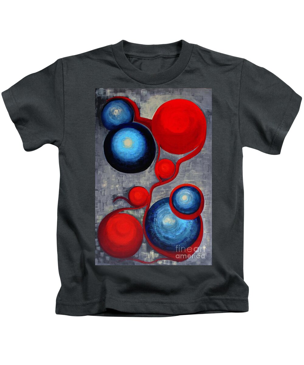 Abstract Kids T-Shirt featuring the painting Connections by Holly Carmichael