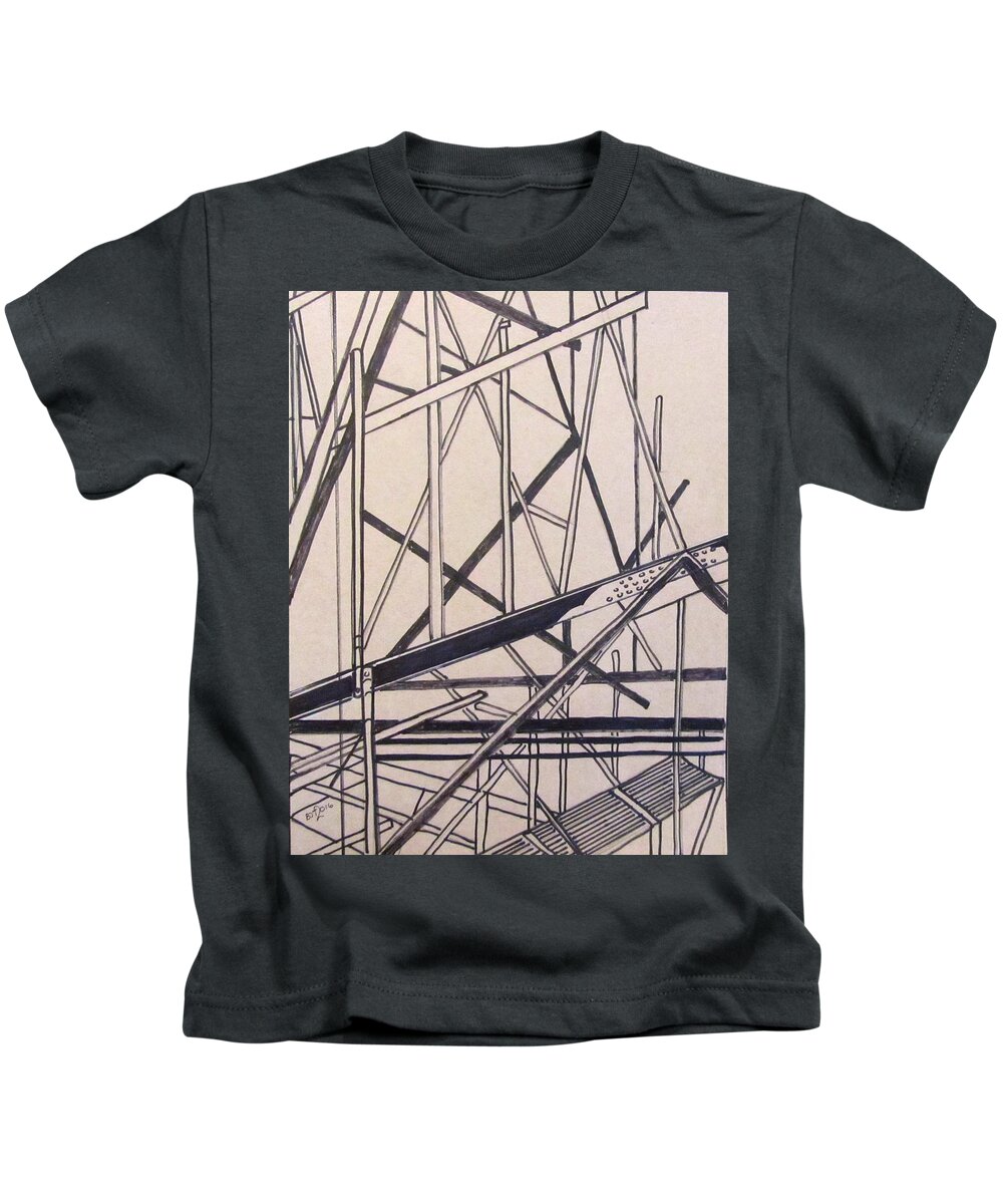 Building Kids T-Shirt featuring the drawing Construction Zone by Barbara O'Toole