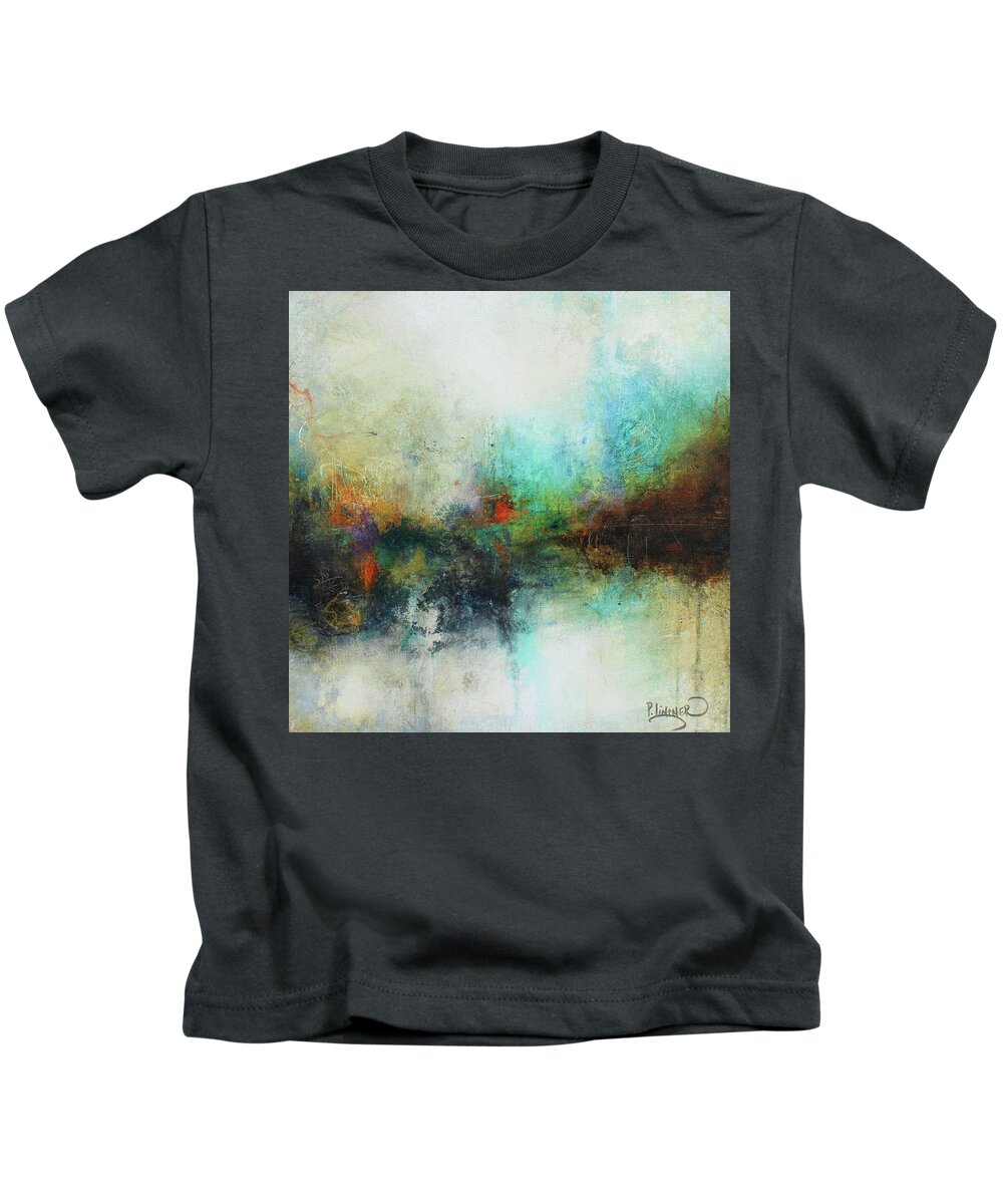 Blue And Red Abstract Painting Kids T-Shirt featuring the painting Contemporary Abstract Art Painting by Patricia Lintner