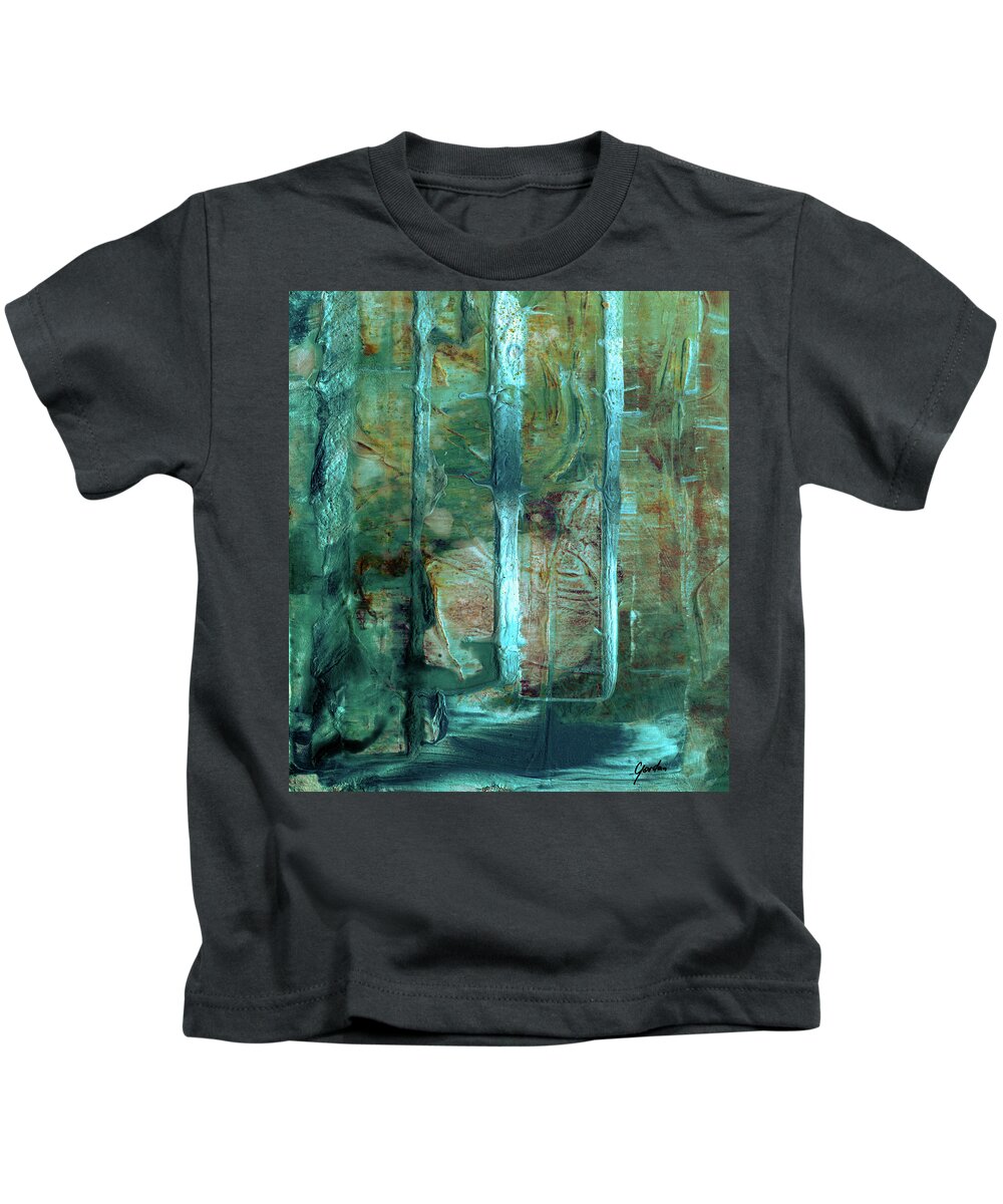 Abstract Kids T-Shirt featuring the painting Country Roads - Abstract Landscape Painting by Modern Abstract