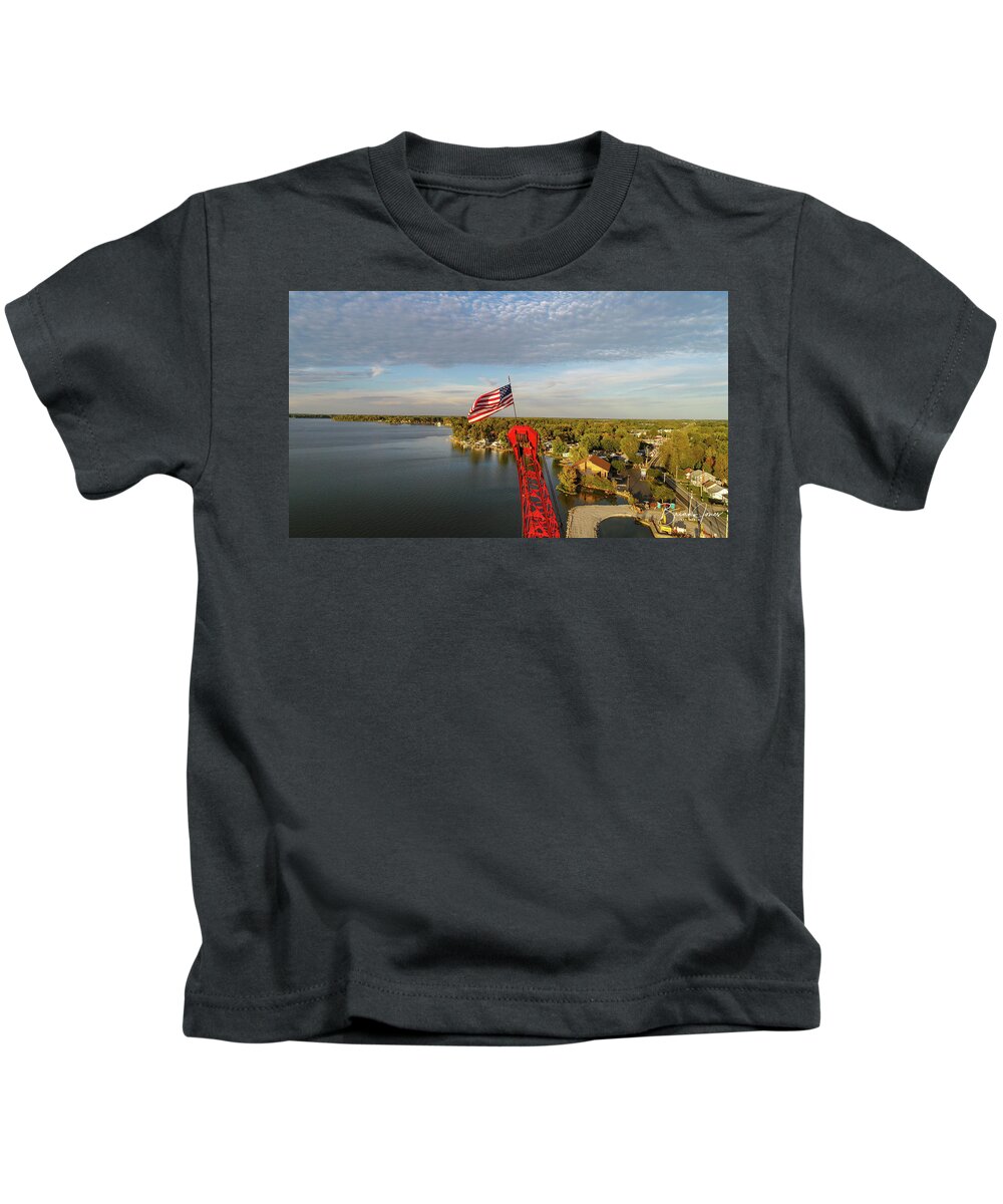  Kids T-Shirt featuring the photograph Crane by Brian Jones