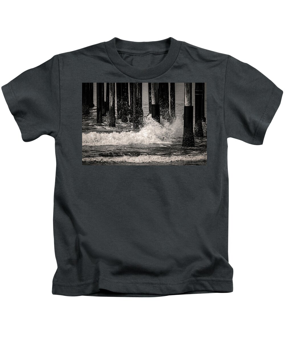 California Kids T-Shirt featuring the photograph Crashing Waves by Ken Mickel