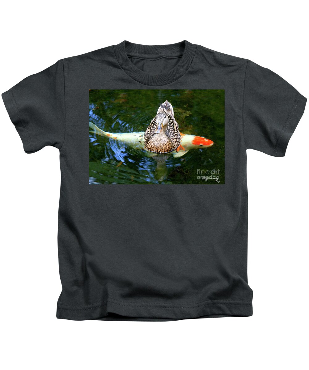 Fauna Kids T-Shirt featuring the photograph Crossing Paths by Mariarosa Rockefeller