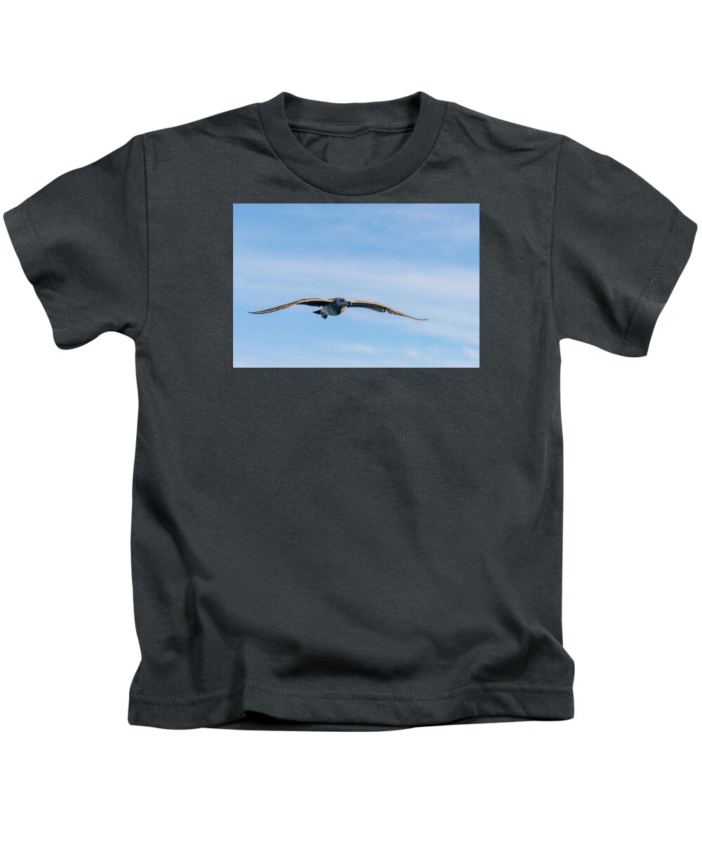 Sea Gull Kids T-Shirt featuring the photograph Cruising by Derek Dean