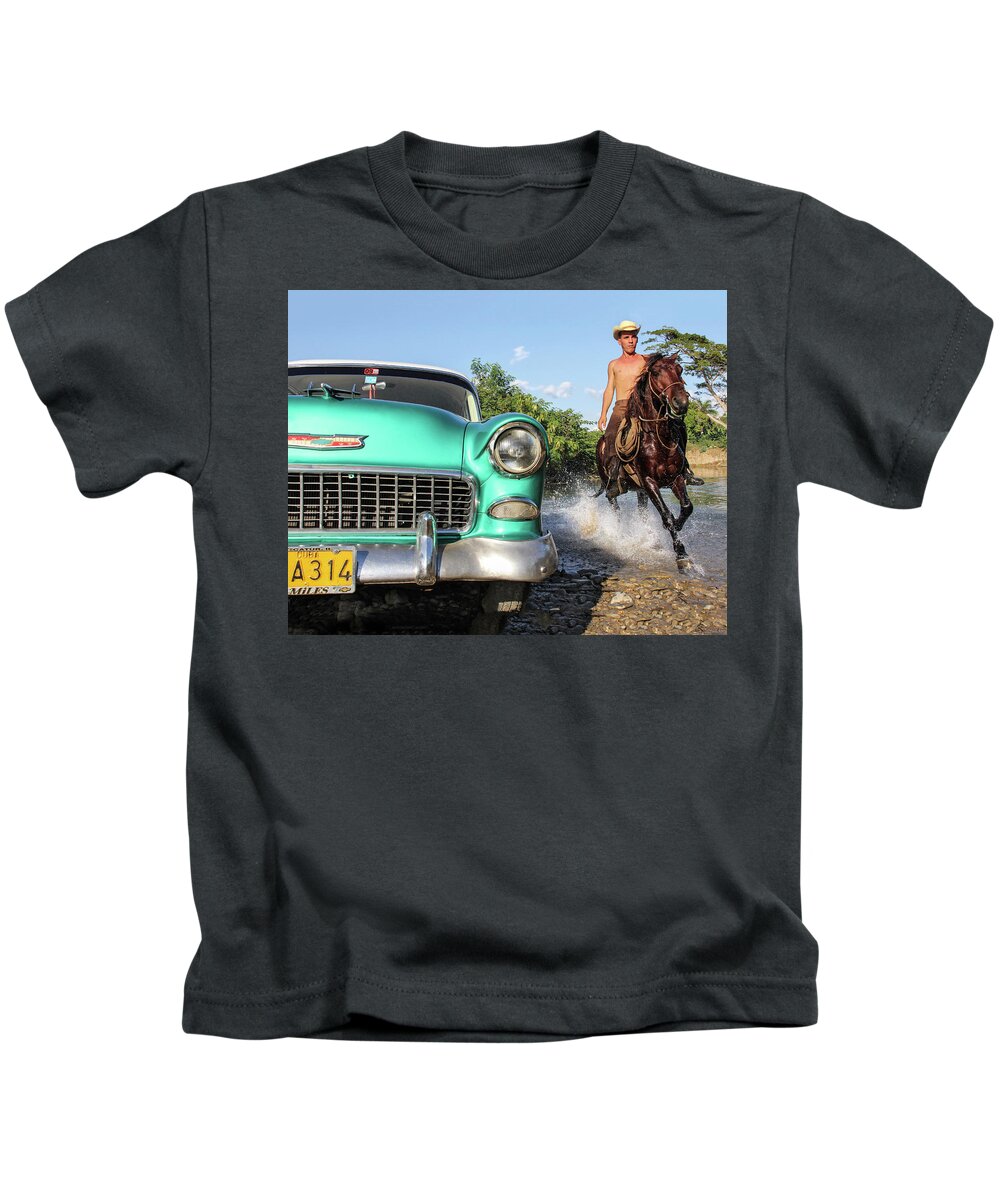  Cuba Kids T-Shirt featuring the photograph Cuban Horsepower by Marla Craven