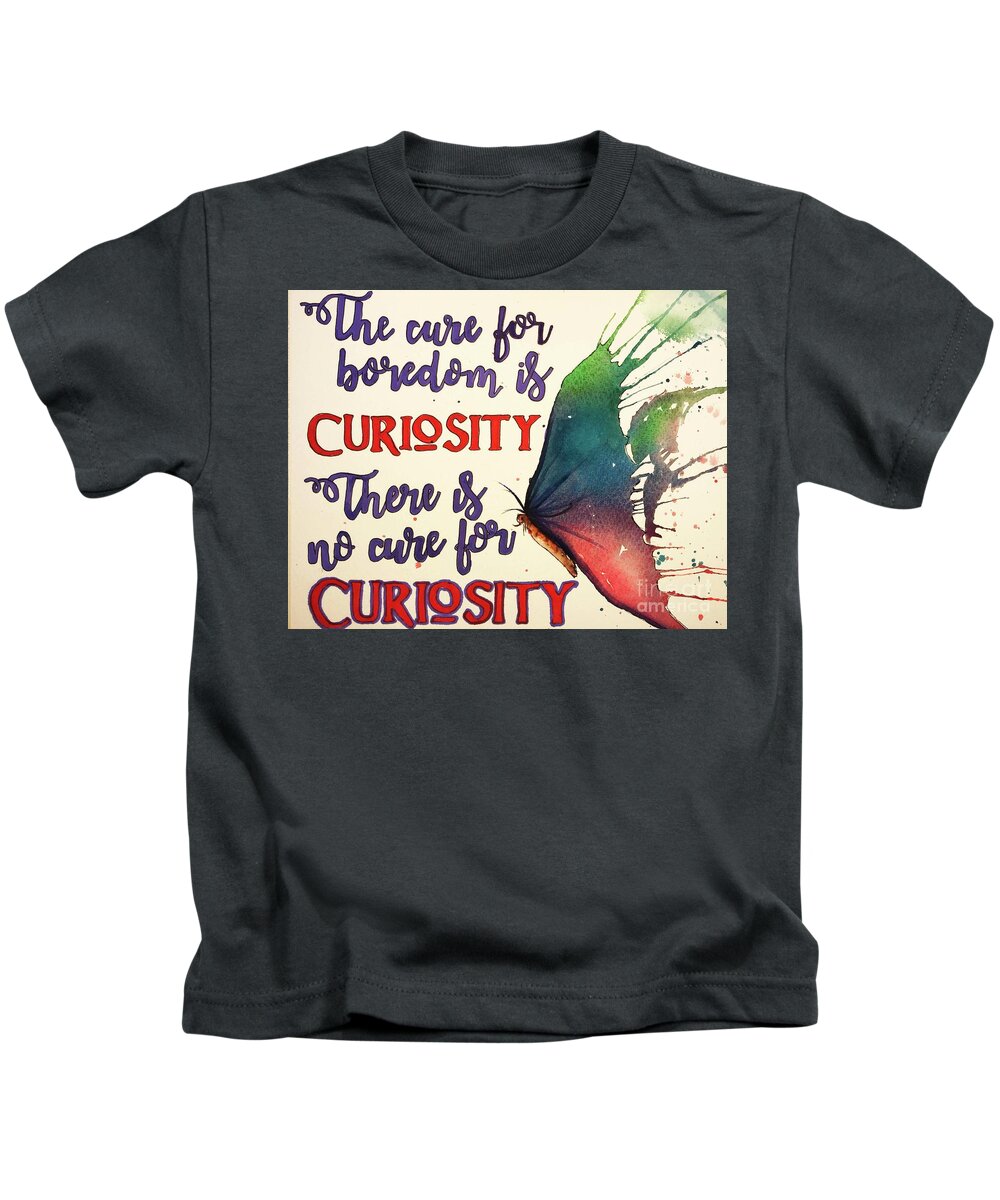 Butterfly Kids T-Shirt featuring the painting Curiosity by Diane Fujimoto