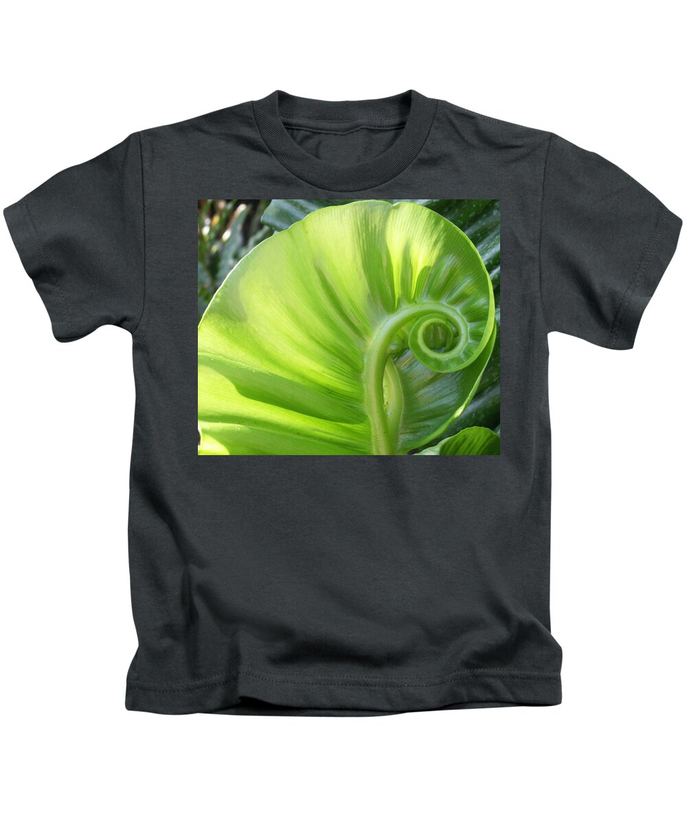 Leaf Kids T-Shirt featuring the photograph Curly Leaf by Amy Fose