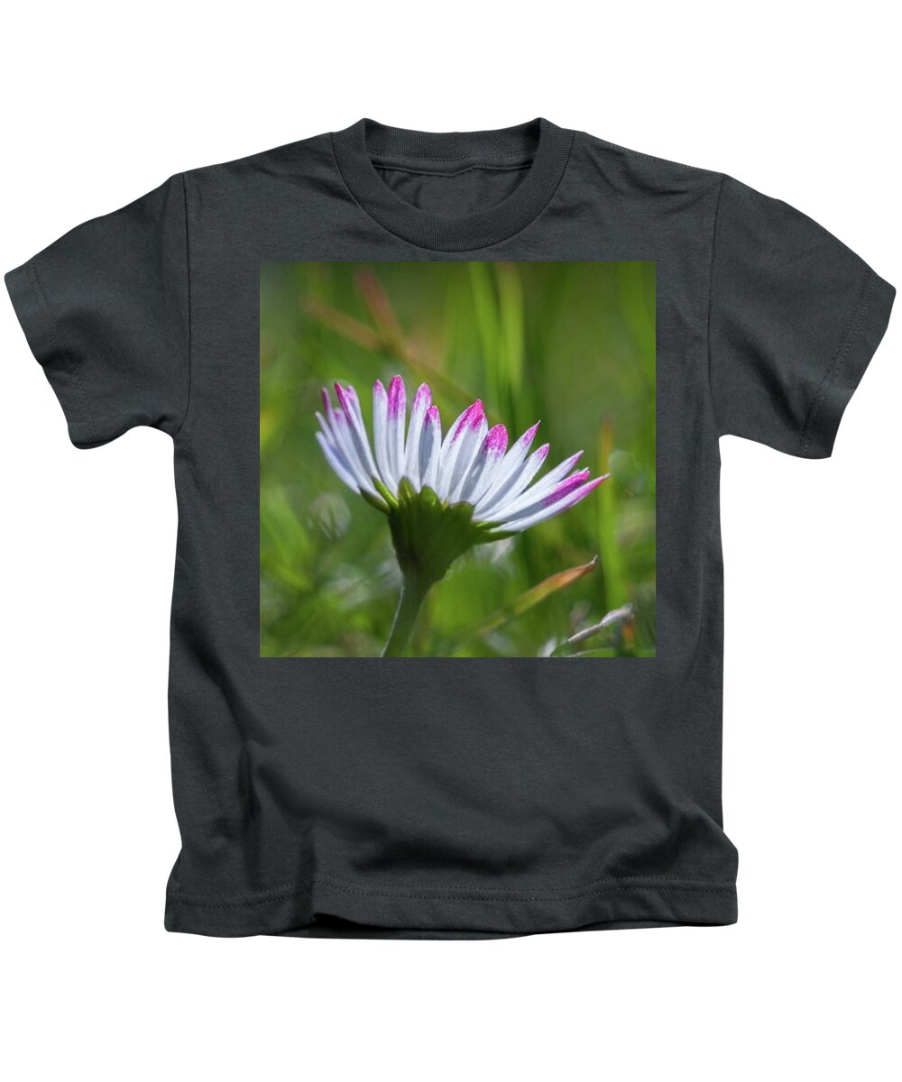 Flower Kids T-Shirt featuring the photograph #daisy #blossom #flower #garden #macro by Axel Behrens