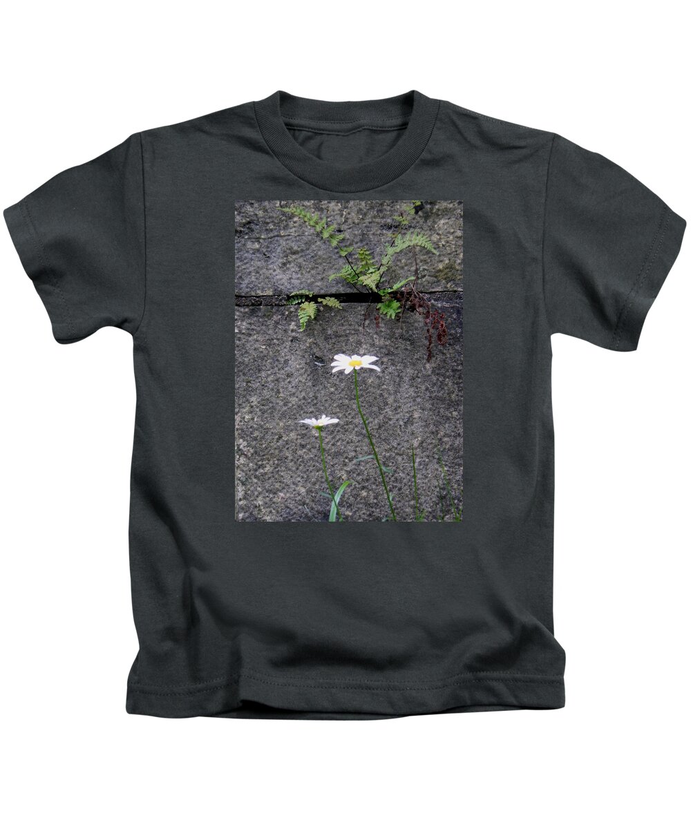 Daisy Kids T-Shirt featuring the photograph Daisy Loves Fern by Wild Thing