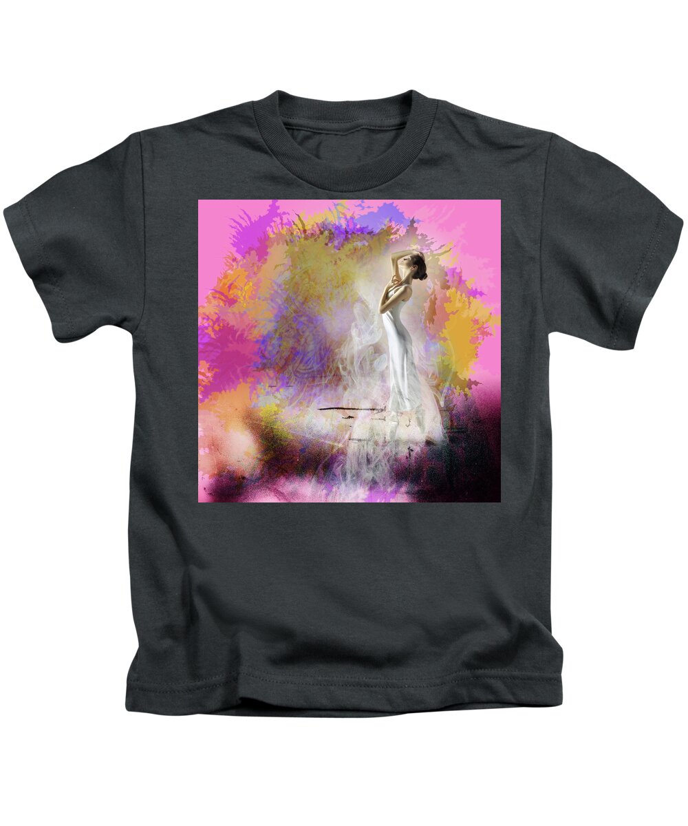Abstract Kids T-Shirt featuring the photograph Dance of The Pyres by Thomas Leparskas