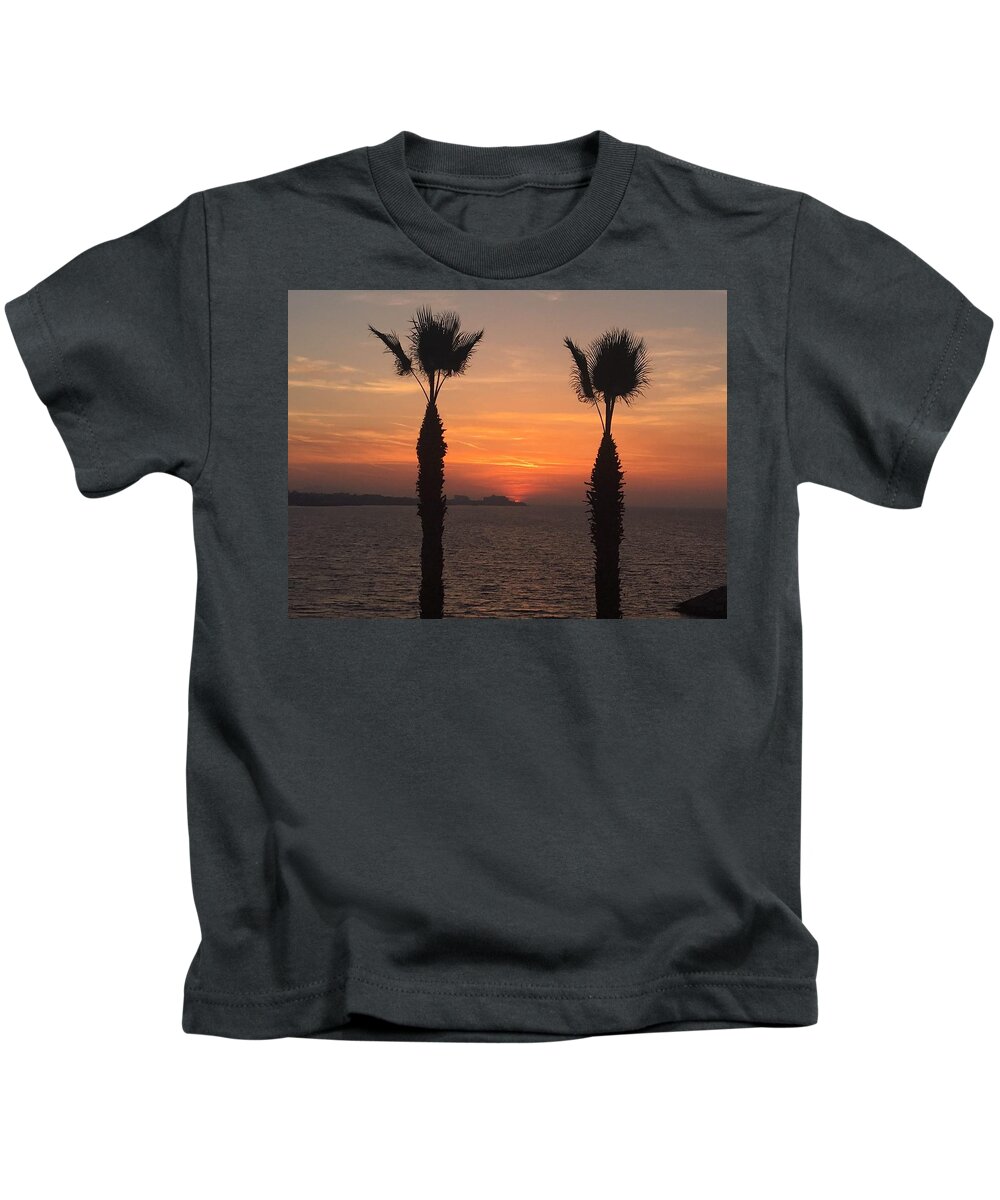  Kids T-Shirt featuring the photograph Dancers in the Sunset by Hesam Moghaddam