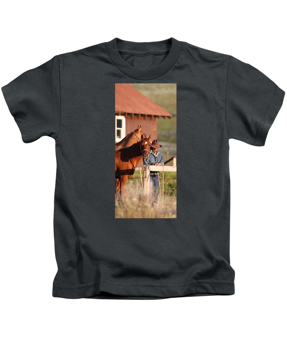 Wyoming Kids T-Shirt featuring the photograph Day Thoughts by Diane Bohna