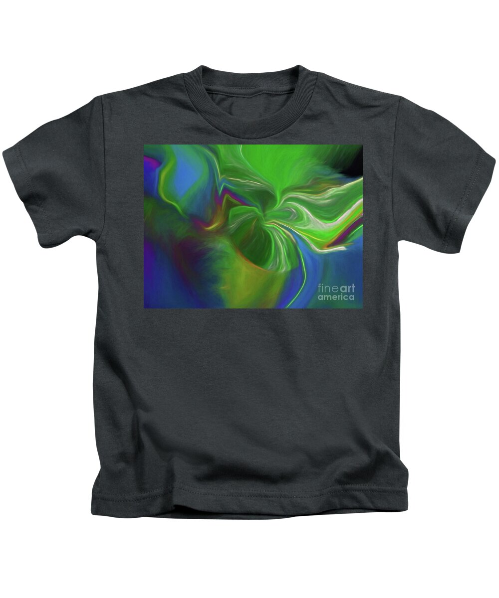 Abstract Kids T-Shirt featuring the painting Deep below the Ocean by Patti Schulze