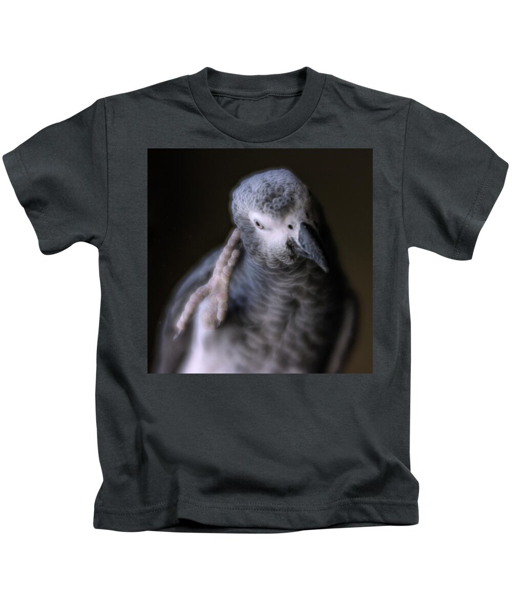 African Grey Kids T-Shirt featuring the photograph Deep Thinker by Jennifer Grossnickle