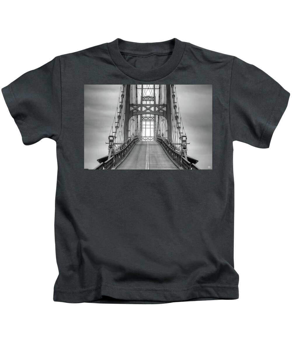 Bridge Kids T-Shirt featuring the photograph Deer Isle Sedgwick Bridge by John Meader