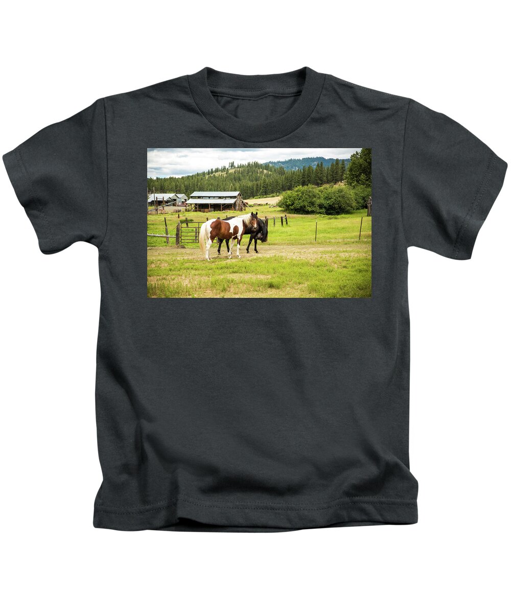 Pinto Kids T-Shirt featuring the photograph Did you say something? by Tom Cochran