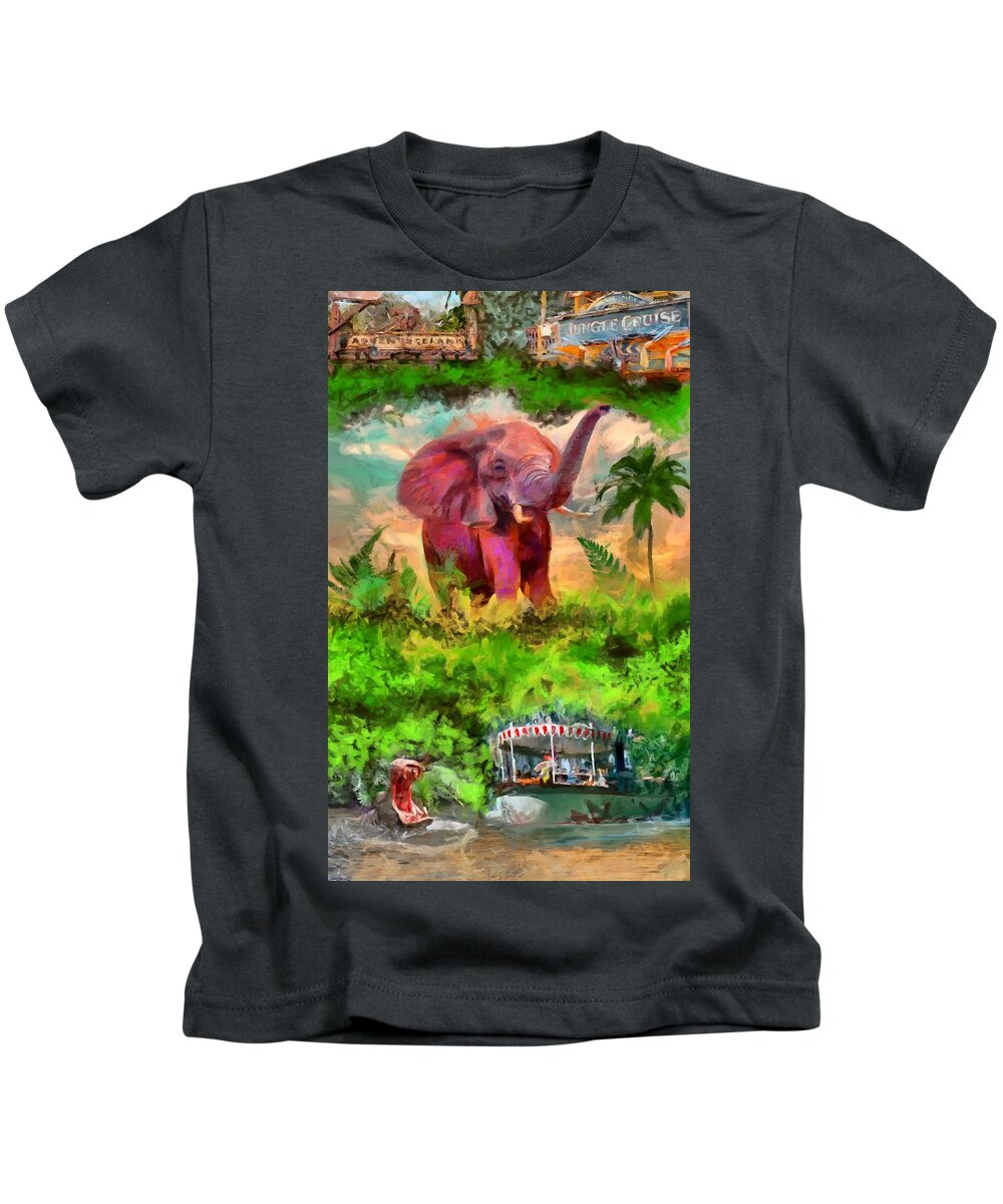 Disney's Jungle Cruise Kids T-Shirt featuring the digital art Disney's Jungle Cruise by Caito Junqueira