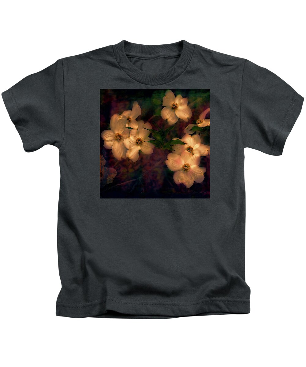 Dogwood Flowers Alight Kids T-Shirt featuring the photograph Dogwood Flowers Alight by Bellesouth Studio
