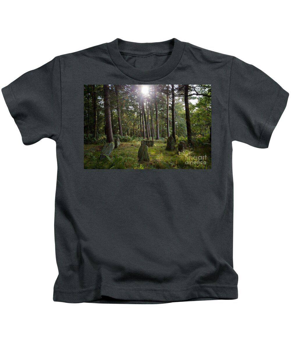 Doll Tor Kids T-Shirt featuring the photograph Doll Tor stone circle by Steev Stamford