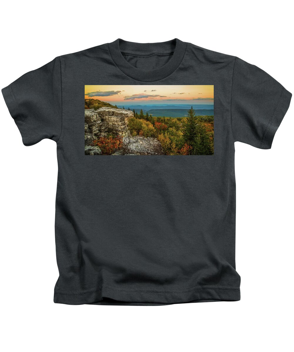 Dolly Sods Wilderness Kids T-Shirt featuring the photograph Dolly Sods Autumn Sundown by Jaki Miller