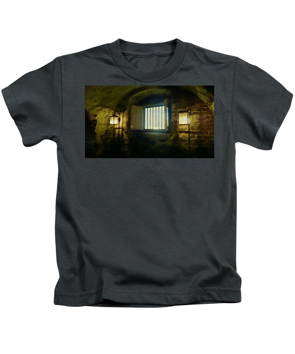 Dungeon Kids T-Shirt featuring the photograph Downtown Dungeon by Sherry Kuhlkin