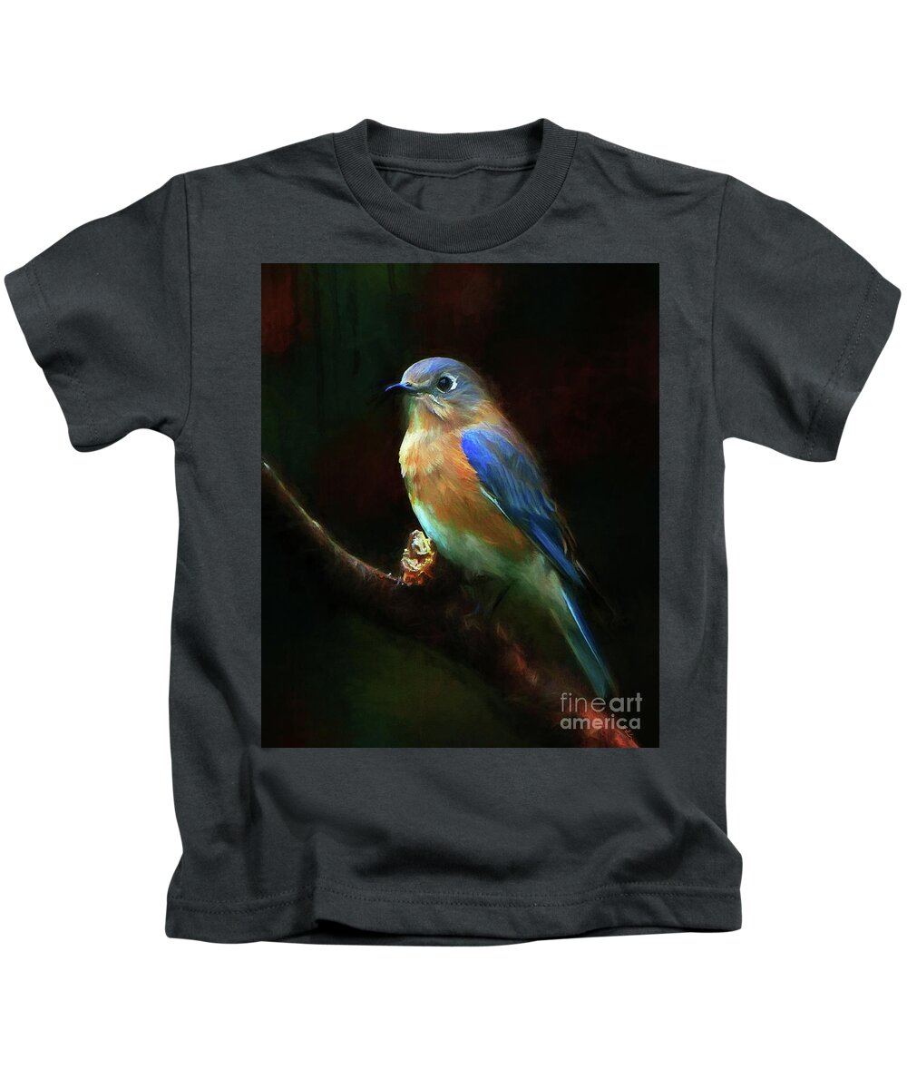Bluebird Kids T-Shirt featuring the photograph Drama Queen by Tina LeCour