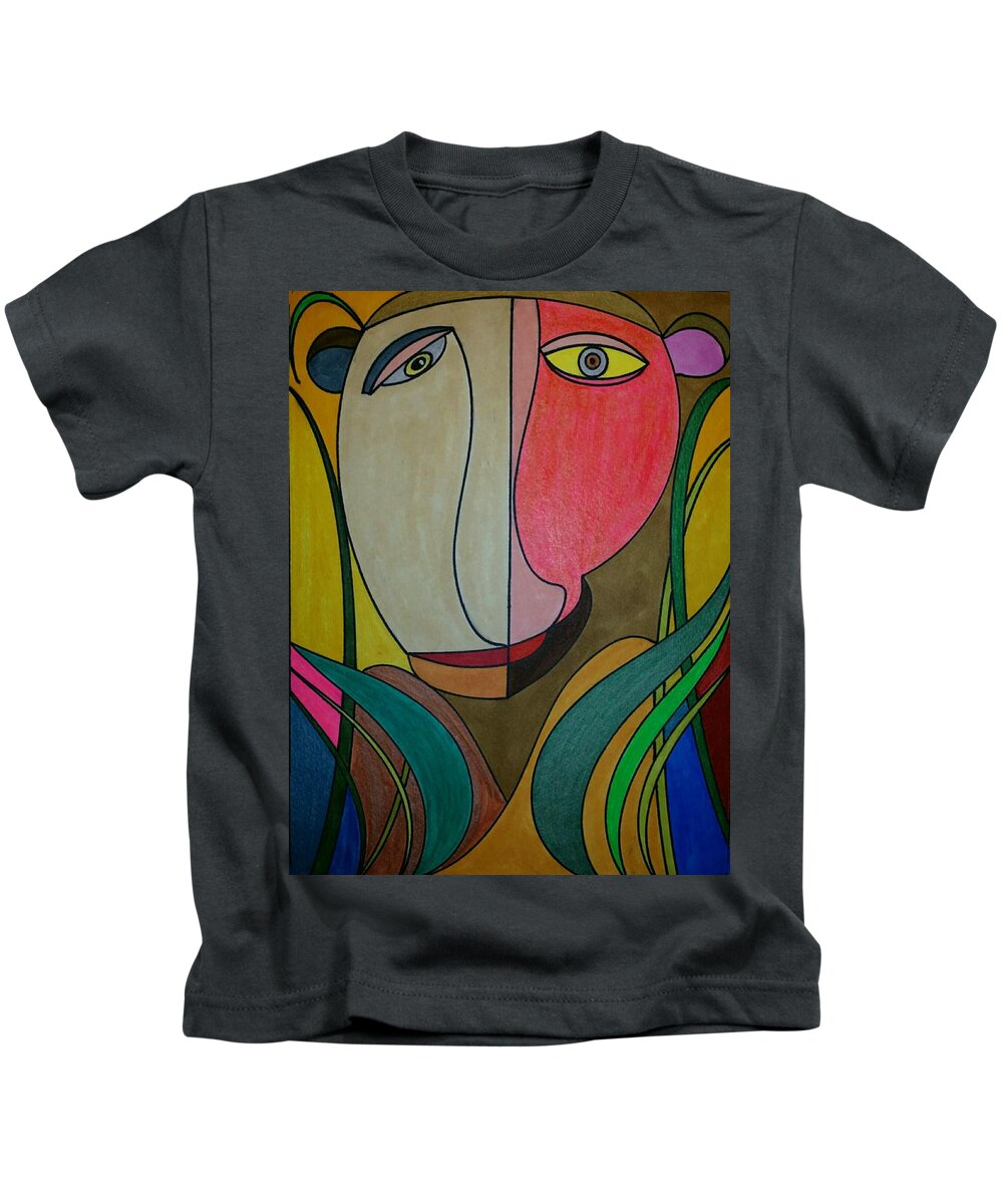 Geometric Art Kids T-Shirt featuring the glass art Dream 261 by S S-ray