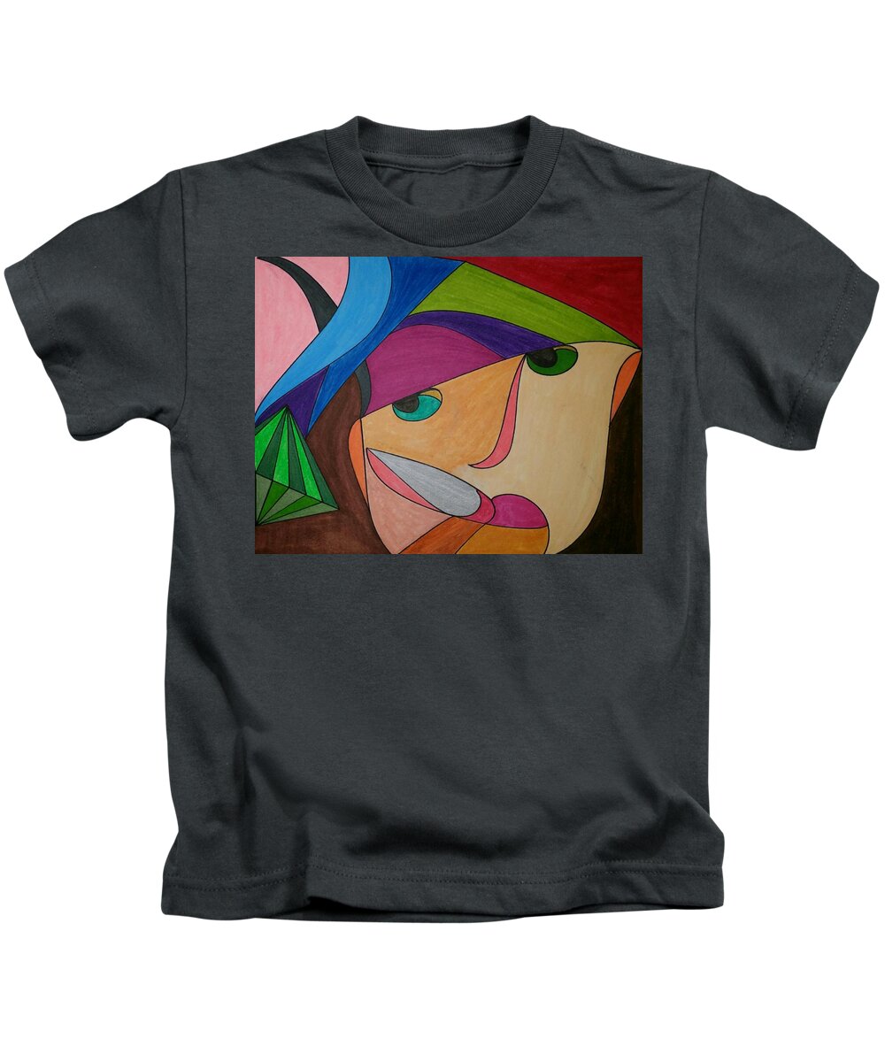 Geometric Art Kids T-Shirt featuring the glass art Dream 273 by S S-ray