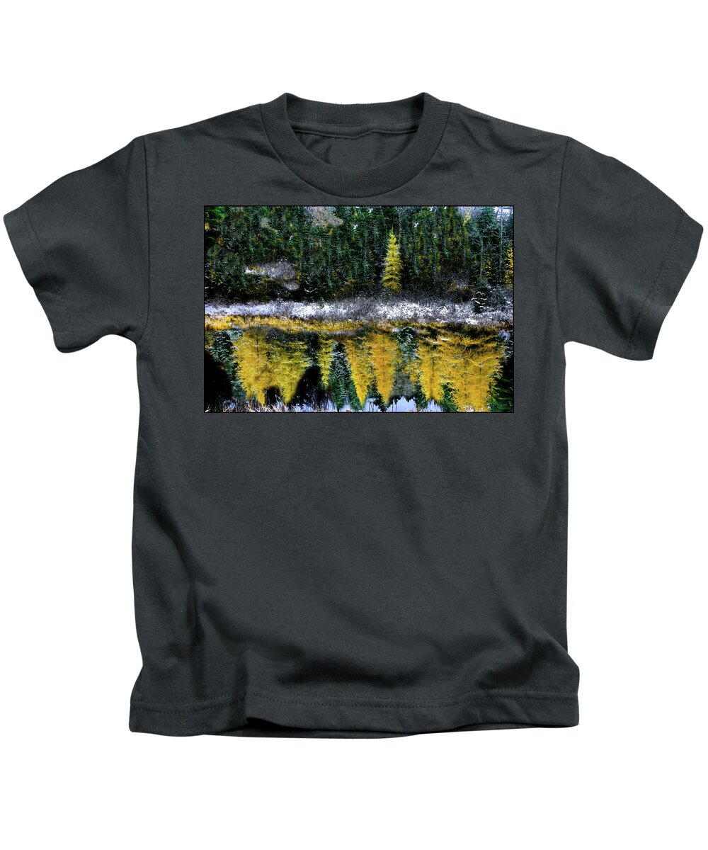 Mindscape Kids T-Shirt featuring the photograph Dreams of a Young Tamarack by Wayne King
