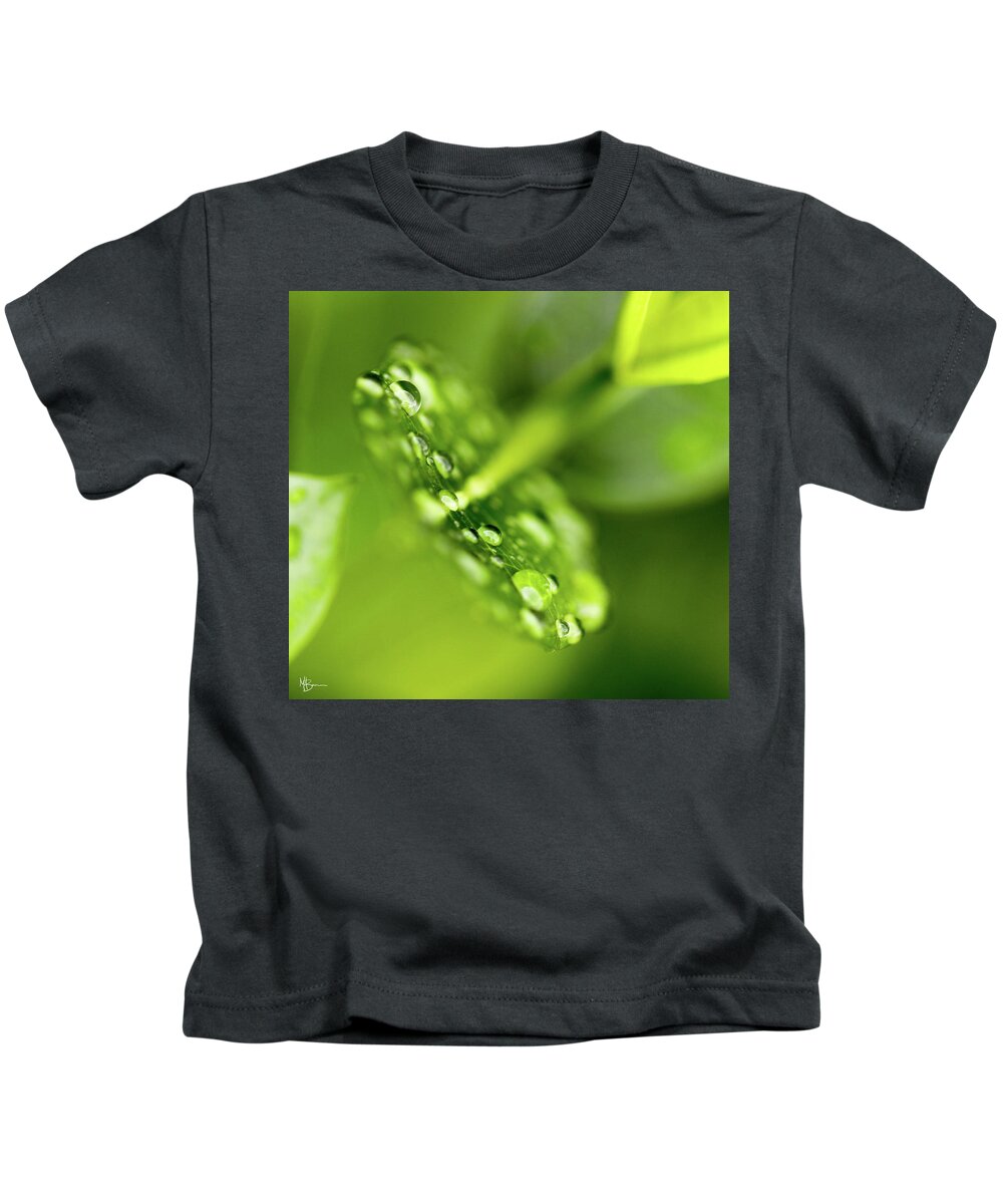 Raindrops Kids T-Shirt featuring the photograph Droplets by Mary Anne Delgado