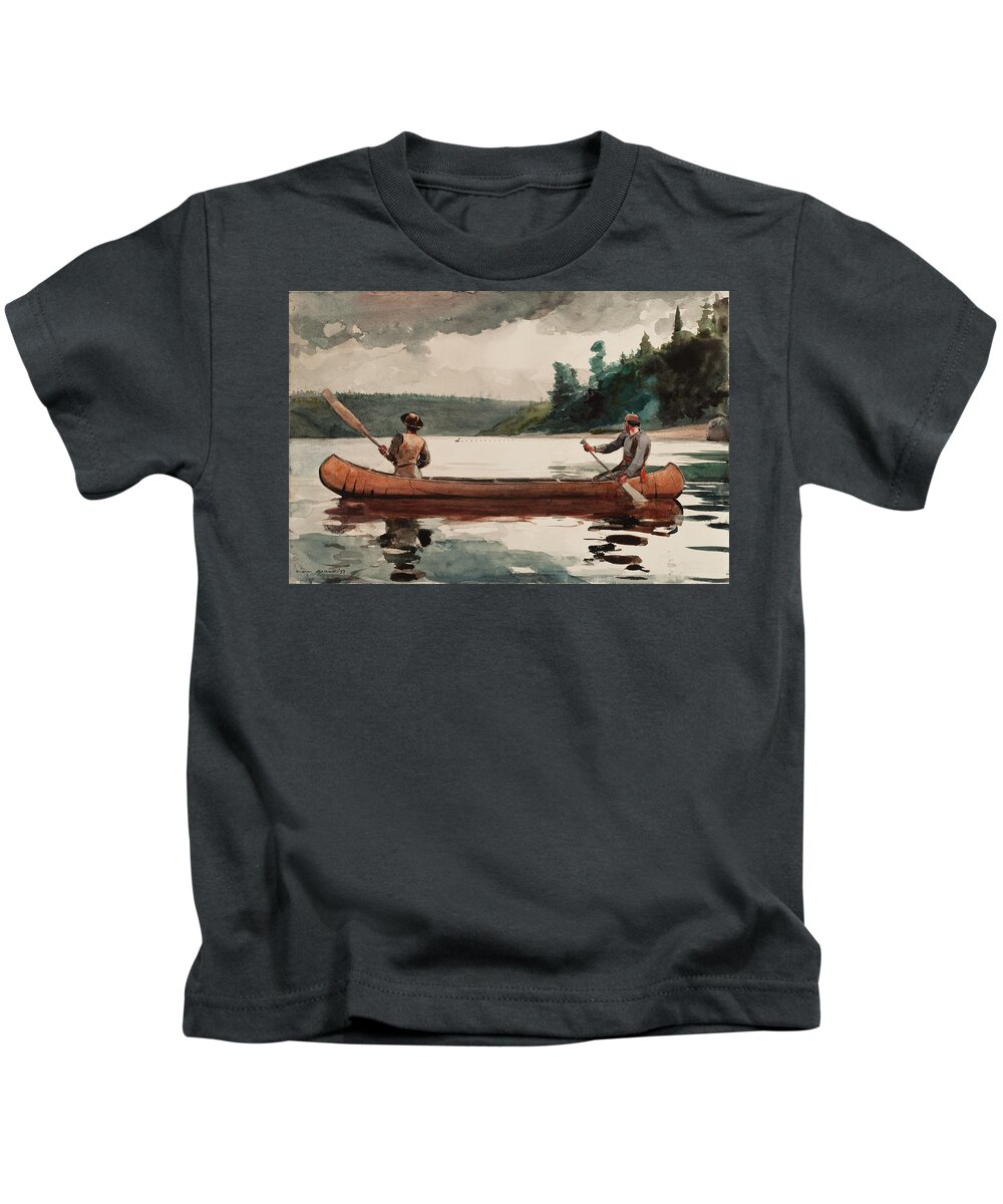 Winslow Homer Kids T-Shirt featuring the painting Duck hunting by Winslow Homer