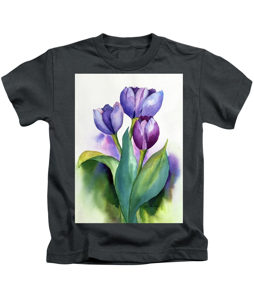 Dutch Tulips Kids T-Shirt featuring the painting Dutch Tulips by Hilda Vandergriff