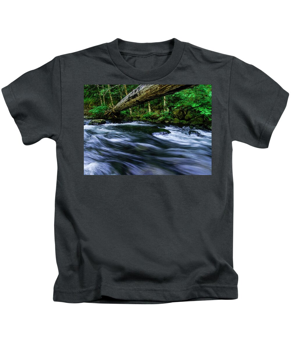 Landscapes Kids T-Shirt featuring the photograph Eagle Creek Rapids by Steven Clark