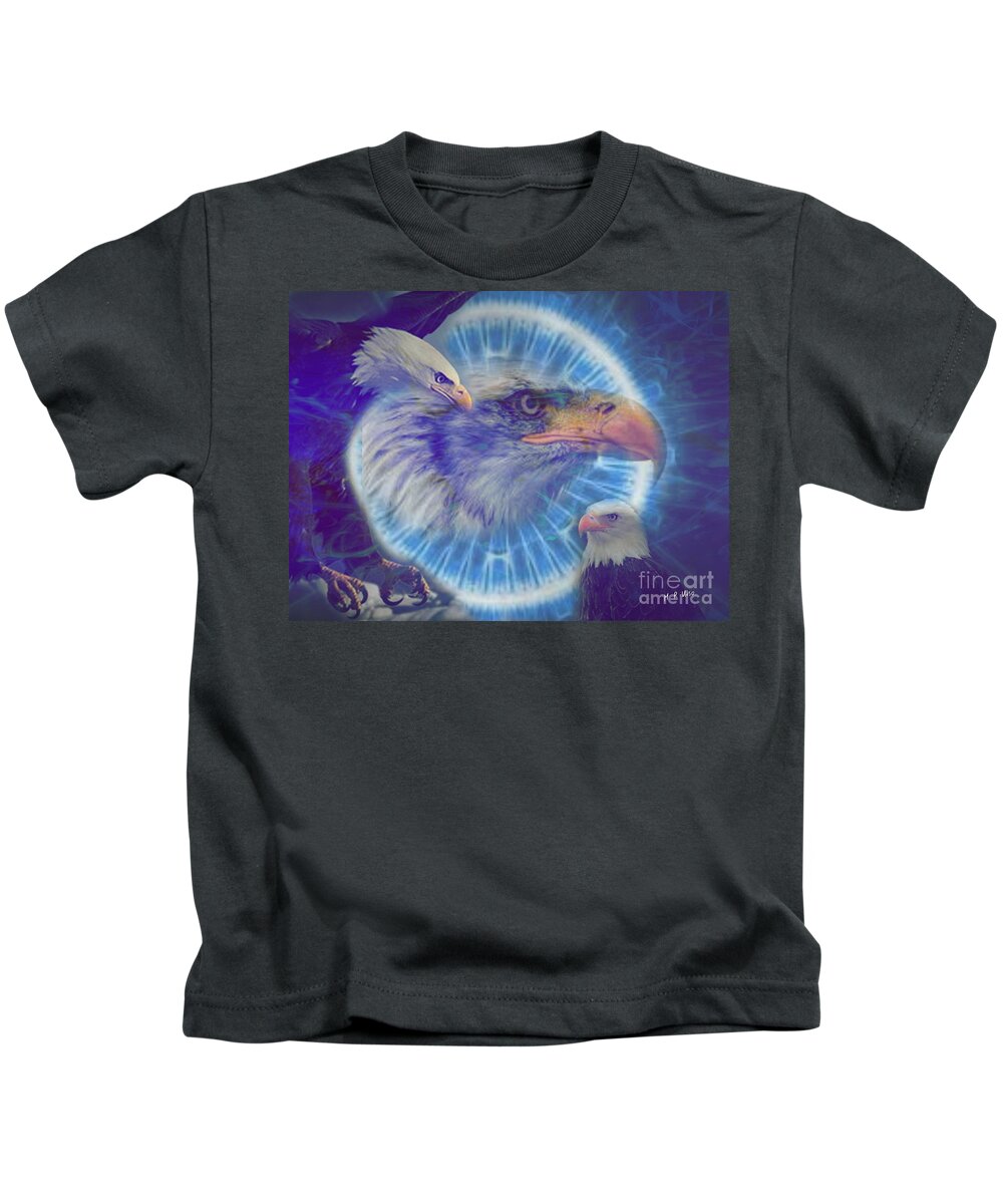 Eagle Eyed Kids T-Shirt featuring the digital art Eagle Eyed by Maria Urso