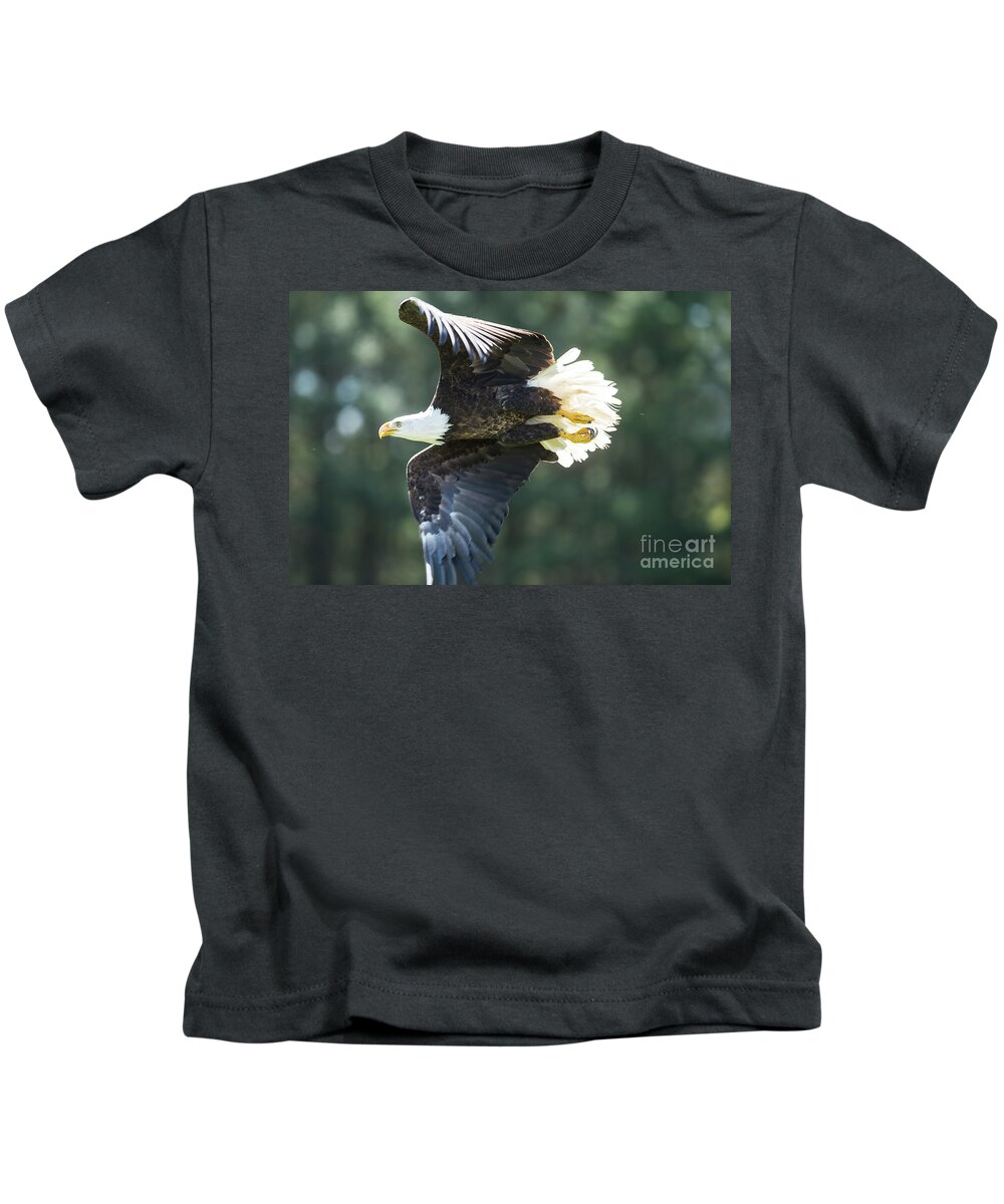 Bald Eagle Kids T-Shirt featuring the photograph Eagle Flying 3005 by Steve Somerville