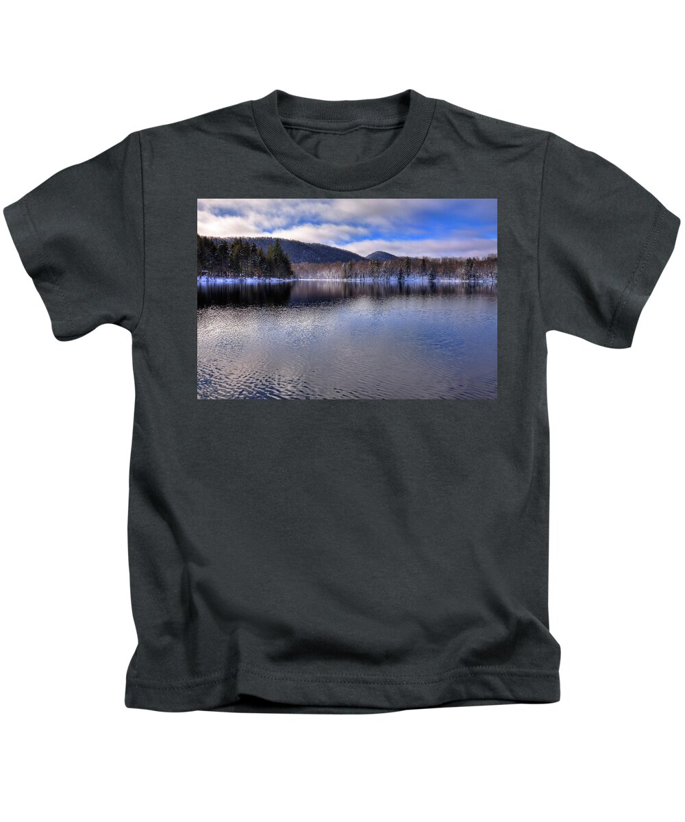 Hdr Kids T-Shirt featuring the photograph Early Snow on West Lake by David Patterson