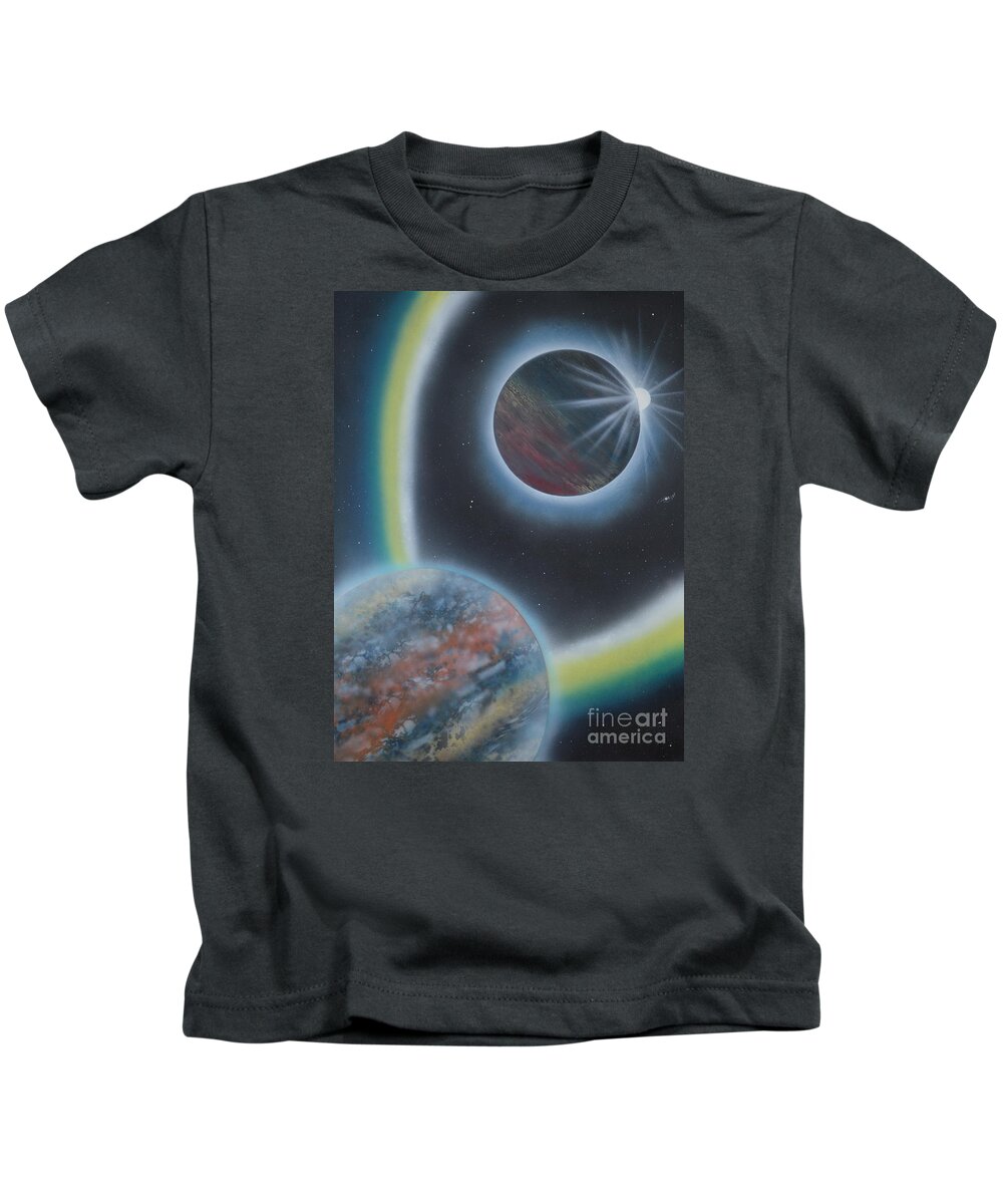  Kids T-Shirt featuring the painting Eclipsing by Mary Scott