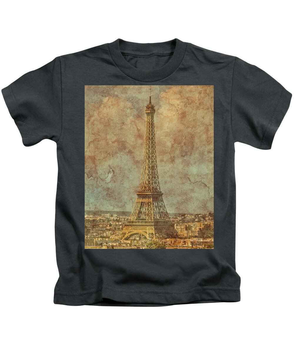 Paris Kids T-Shirt featuring the photograph Paris, France - Eiffel Tower by Mark Forte