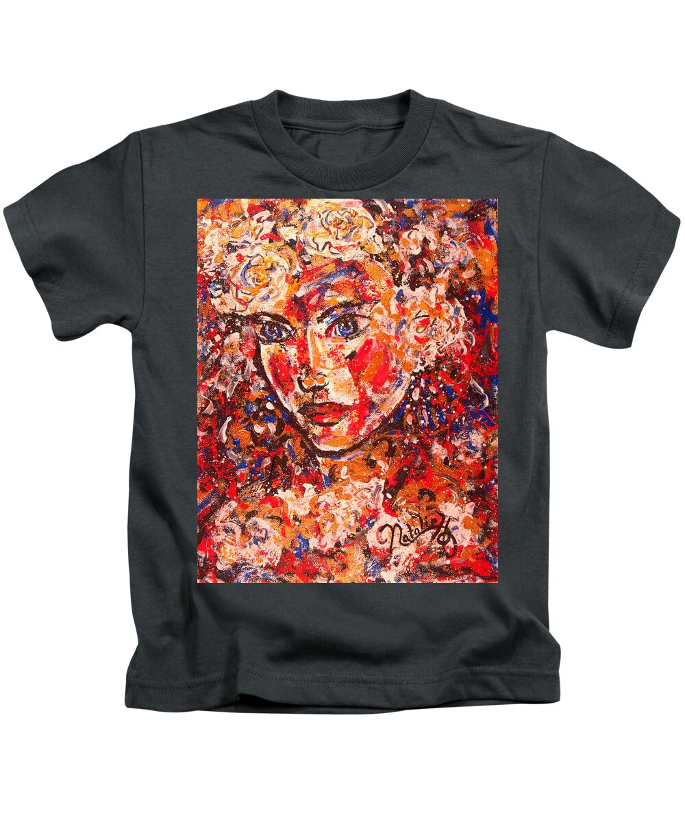 Female Kids T-Shirt featuring the painting Elizabeth by Natalie Holland