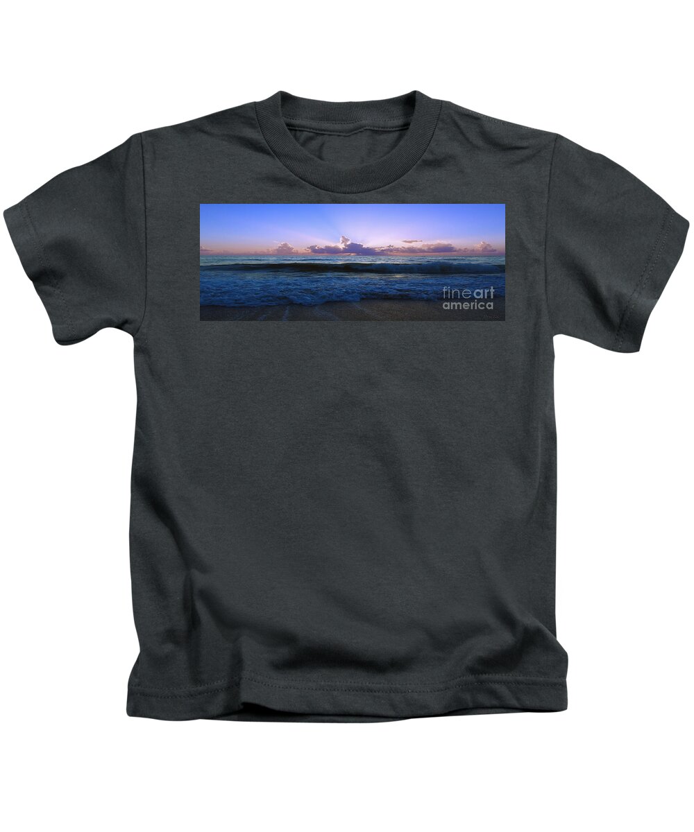 Seascape Sunrises Kids T-Shirt featuring the photograph Treasure Cost Florida Tropical Sunrise Sescape B2 by Ricardos Creations