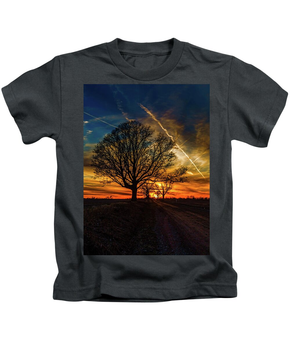 Tree Kids T-Shirt featuring the photograph End of the Day by Joe Holley