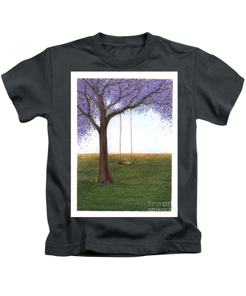 Jacaranda Kids T-Shirt featuring the painting End of Vacation by Hilda Wagner