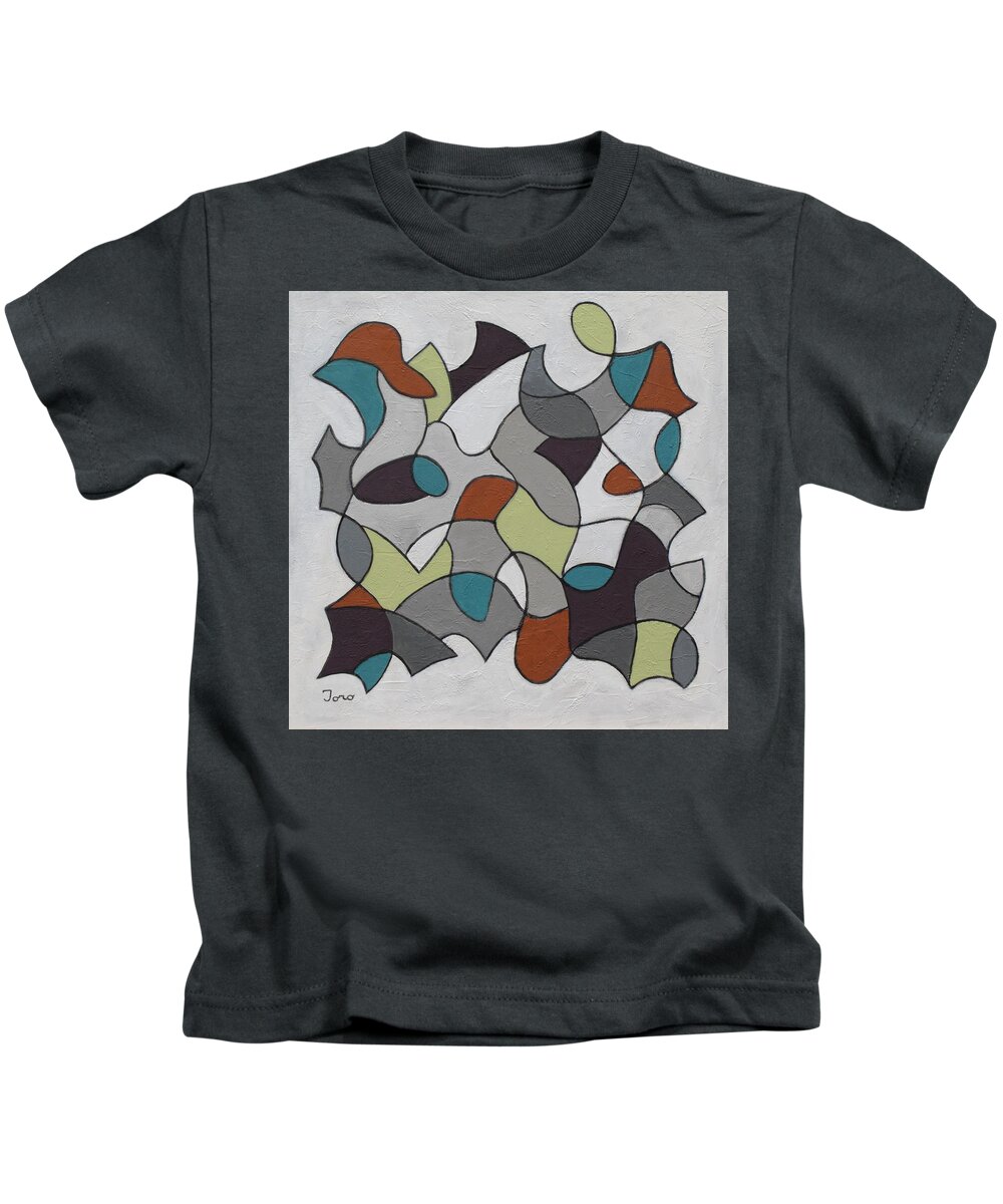Geometric Kids T-Shirt featuring the painting Endurance by Trish Toro