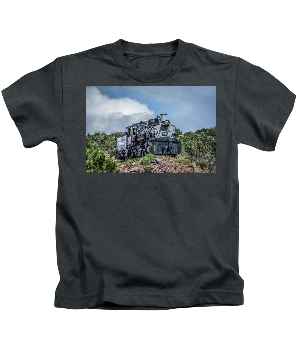 Train Engine Kids T-Shirt featuring the photograph Engine 51 by Jaime Mercado