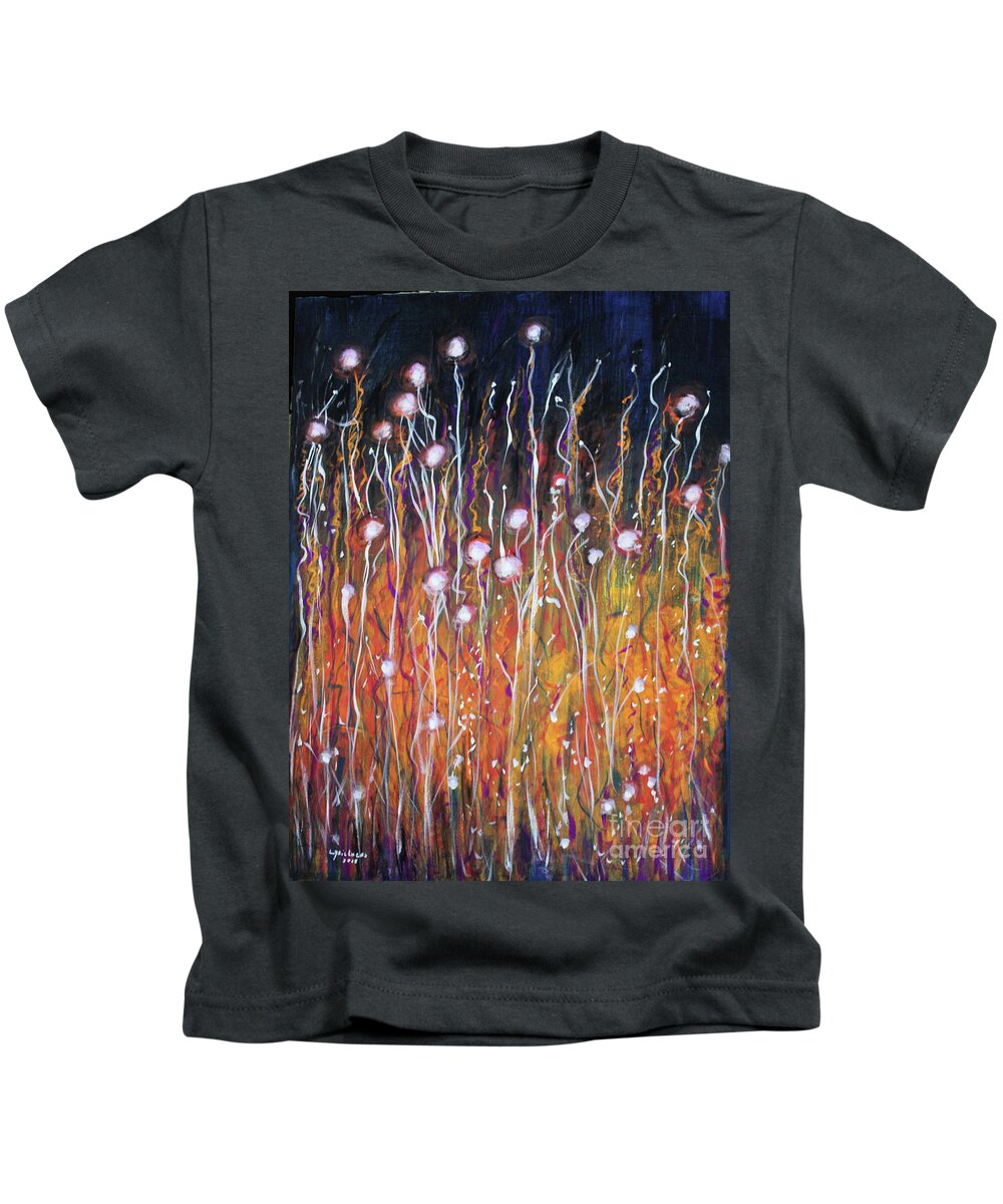 Abstract Kids T-Shirt featuring the painting Enlightenment by Lyric Lucas