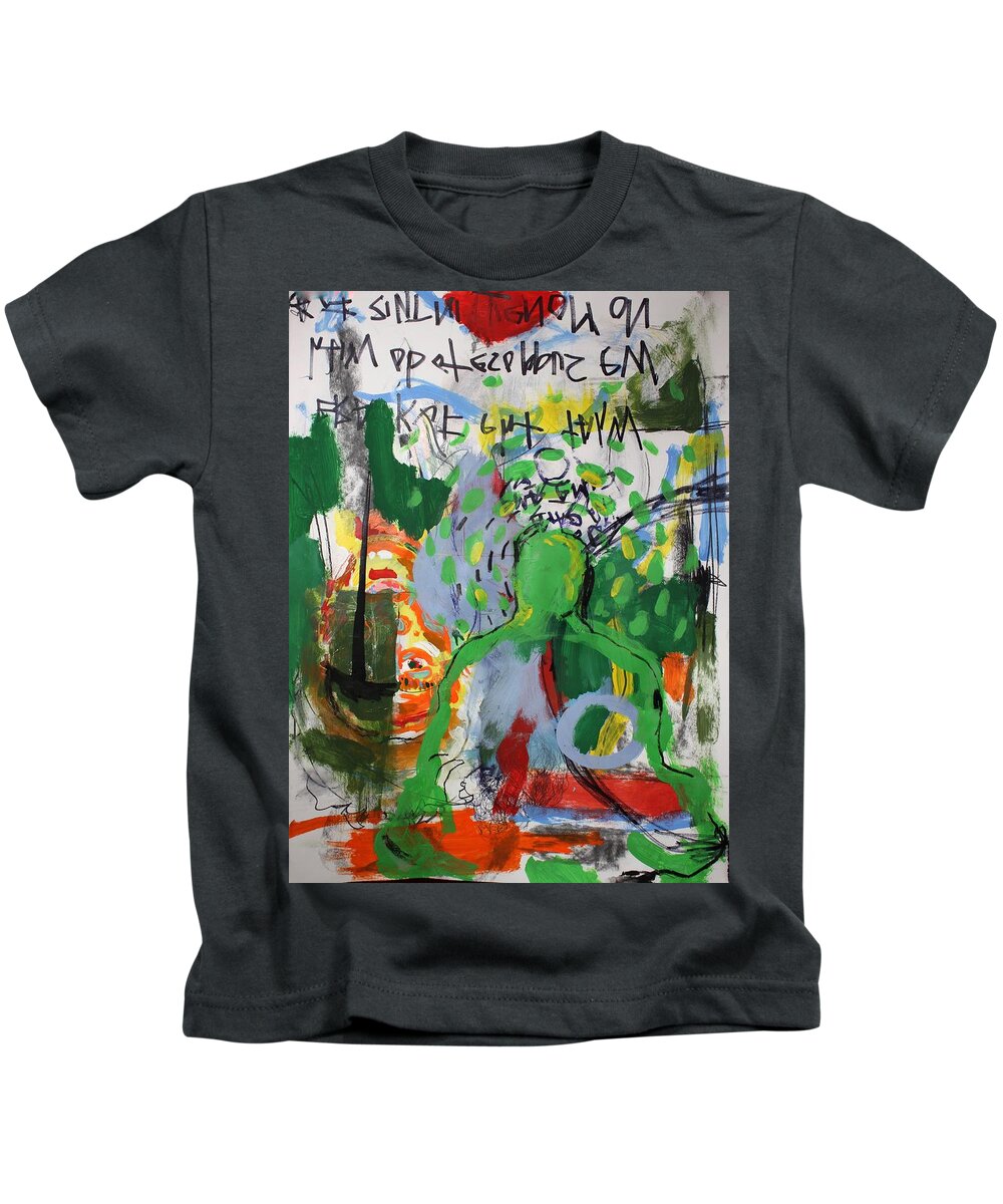 Expressive Kids T-Shirt featuring the mixed media Antenn i by Aort Reed