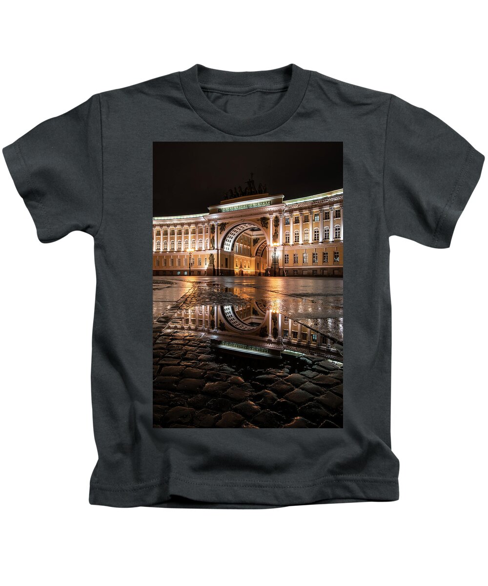 Petersburg Kids T-Shirt featuring the photograph Evening reflections by Jaroslaw Blaminsky