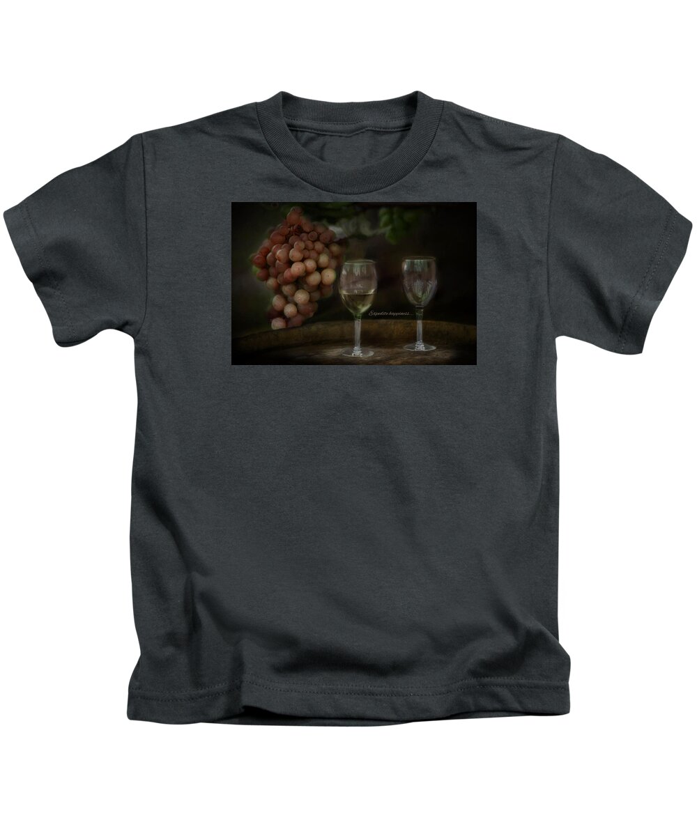 Wine Kids T-Shirt featuring the photograph Expedite Happiness by Robin-Lee Vieira
