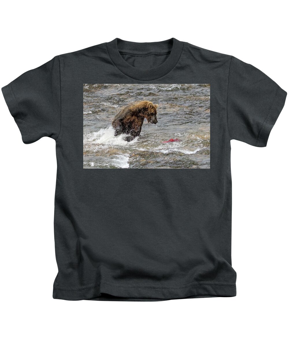 Alaska Kids T-Shirt featuring the photograph Eye on the Sockeye by Cheryl Strahl
